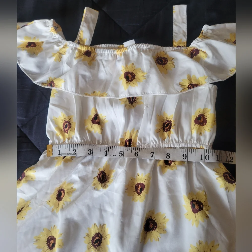 Sunflower Print Sleeveless Dress Size 8